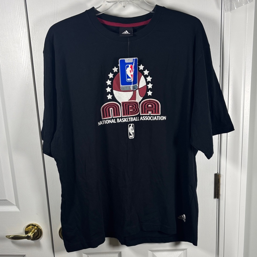 NWT Adidas NBA Y2K National Basketball Association Black VTG T-Shirt 2XL